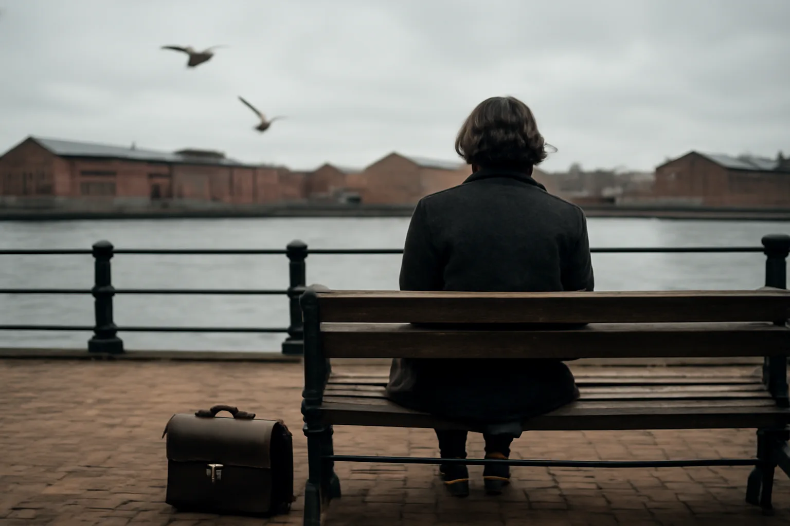 Person on a Wilmington river bench thinking through Delaware conservator steps