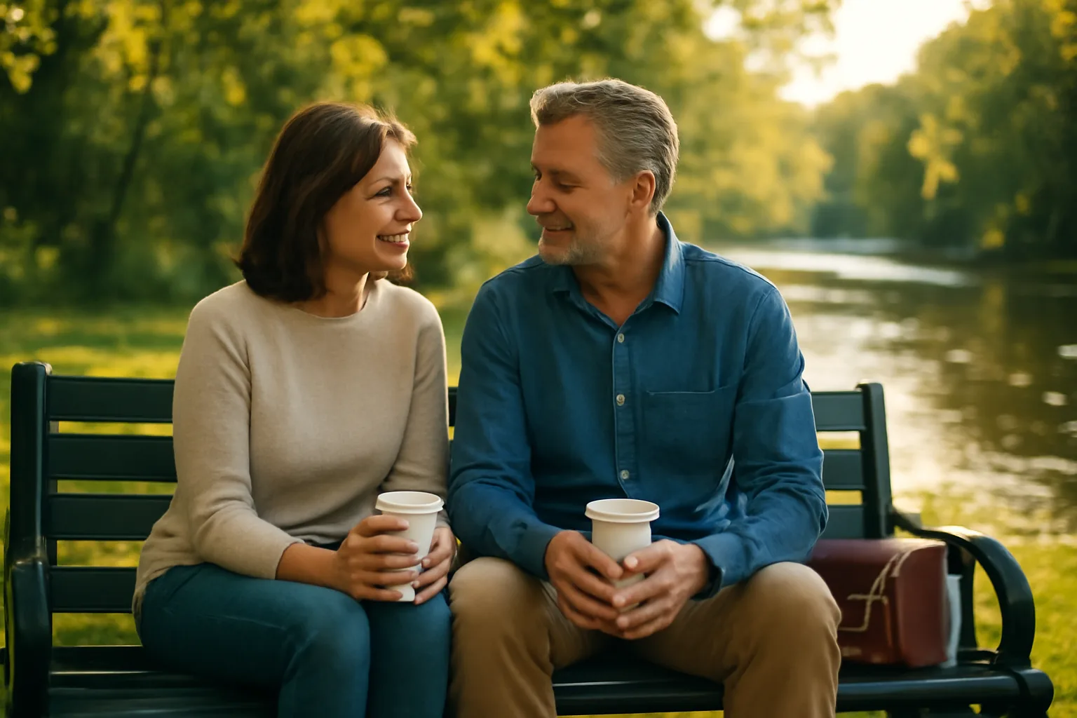 Two relatives talk on a Wilmington park bench about conservator cost
