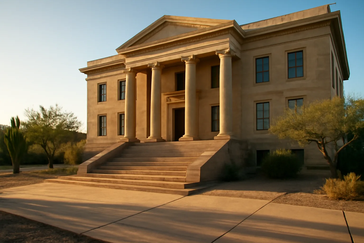 Arizona Superior Court exterior at morning light, conservatorship filing location